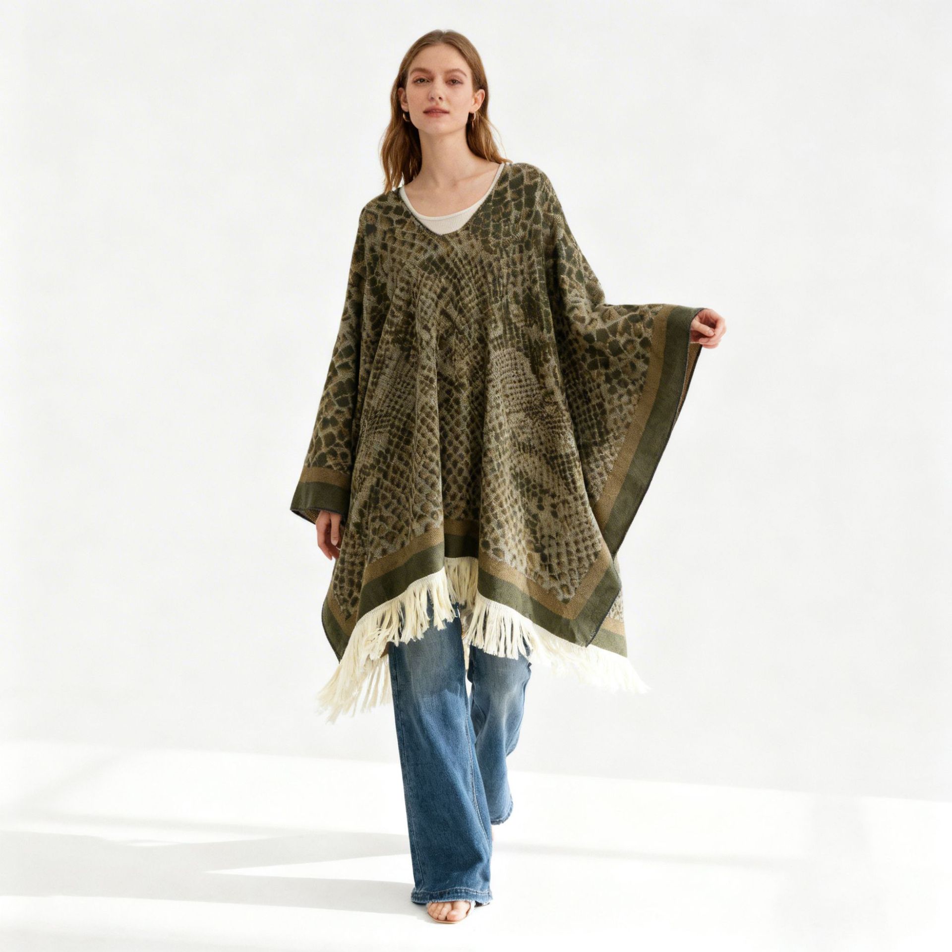 2026 primavera nueva capa cálida jacquard python moda personalidad chal Amazon exclusivo para cross-border