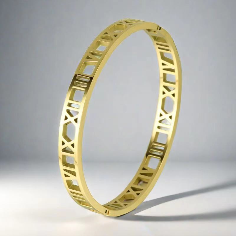 Pulsera de acero de titanio para niñas nicho de sentido de alto grado cielo estrellado no se desvanece Diamante-incrustado exquisito diamante ins estilo completo pulsera de diamantes