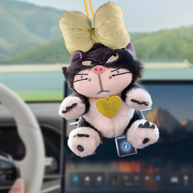 Lucifer gato colgante de coche colgante de coche espejo retrovisor creativo decoración muñeca muñeca decoración de coche adorno