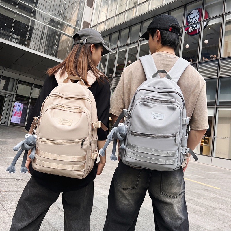 새로운 홍콩 스타일 커플 배낭 여성 단순 올 매치 대학생 스쿨 백 여성 하라주쿠 스타일 고등학교 대용량 배낭