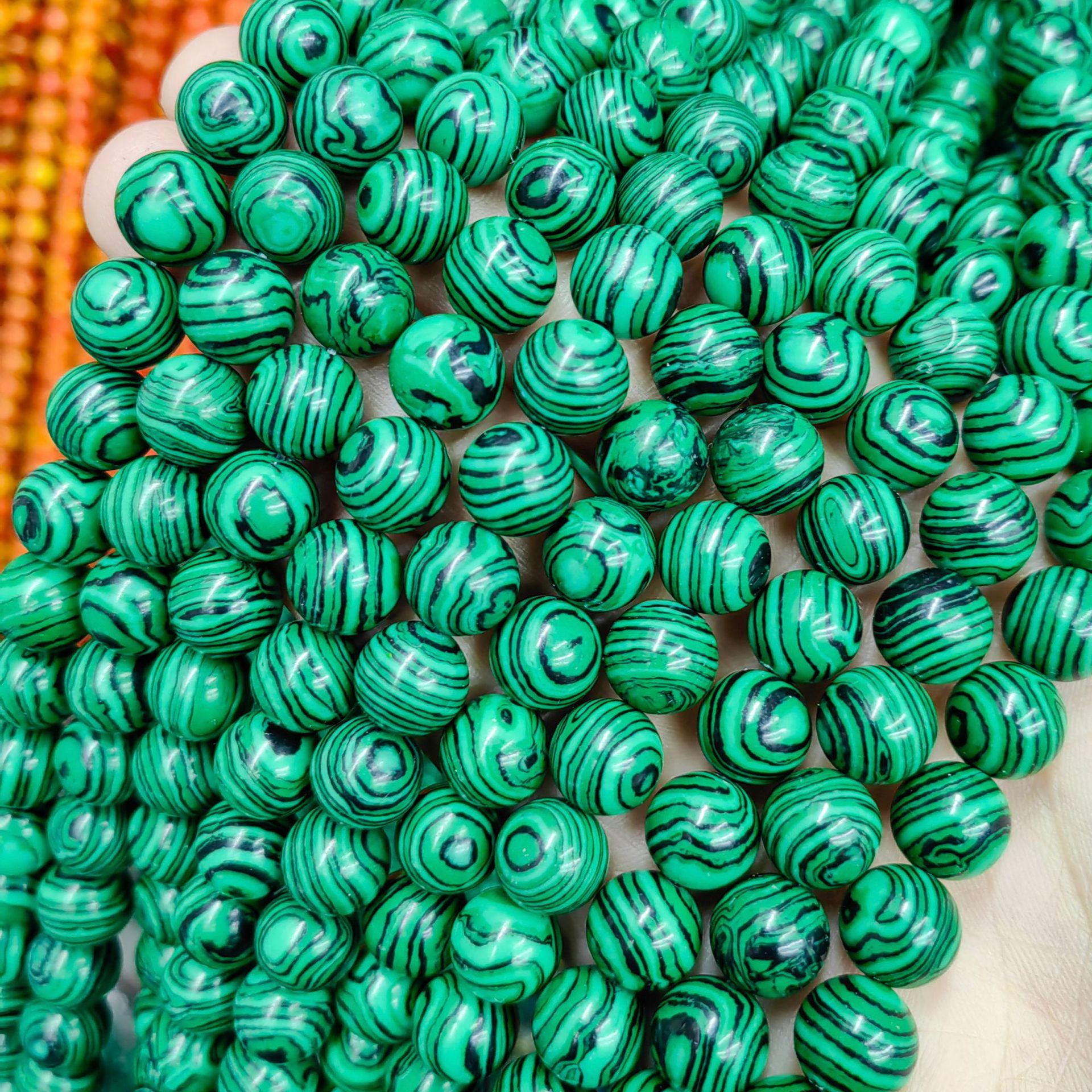 Hilo negro sintético hilo turquesa multicolor colorido cuentas redondas cuentas sueltas semiacabados accesorios de cuentas de joyería DIY image 3
