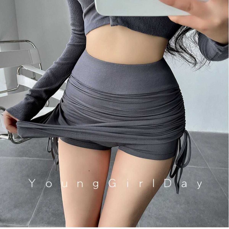 Rope Skirt Women's Spring and Summer Casual Hip Skirt Loose Slimming Short Skirt Pure Desire European and American Yoga Pants