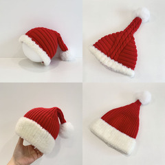 クリスマスの赤ちゃんの帽子秋冬の女の子の帽子赤い新年の満月の子供の毛糸の帽子男の子の耳の帽子