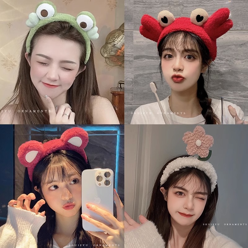 Face Wash diadema especial femenina 2023 nueva diadema femenina antideslizante horquilla de pelo de felpa Paquete de pelo banda de pelo de dibujos animados tocado