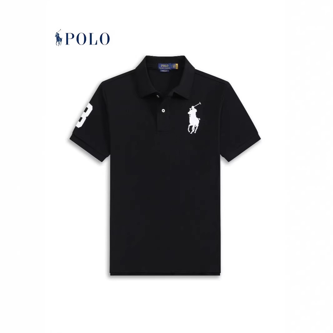 Cross-Border Ralph Lauren Polo Shirt Men's Malaysian Logo Embroidered Lapel Polo Shirt Short-Sleeved Summer Middle-Aged Paul T-Shirt