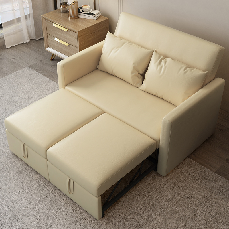 Sofá cama plegable doble doble multifuncional sala de estar pequeña casa de alquiler de tecnología económica tela sofá cama