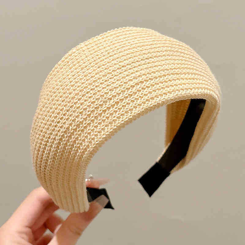 Diadema superior de cráneo alto para mujer 2025 nuevo estilo francés pequeño fragancia horquilla tocado temperamento ancho ancho diadema de presión lateral