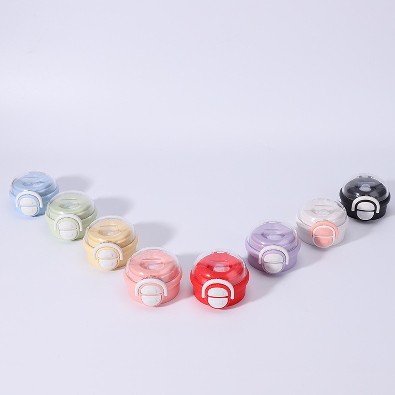 Durable Childrens Water Bottle With Dual Drink Straw Lid_voghion.com