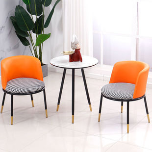 Nordic Balcony Small Table and Chair Set, One Table and Two Chairs, Light Luxury Leisure Round Table and Chair Combination, Trendy and Creative