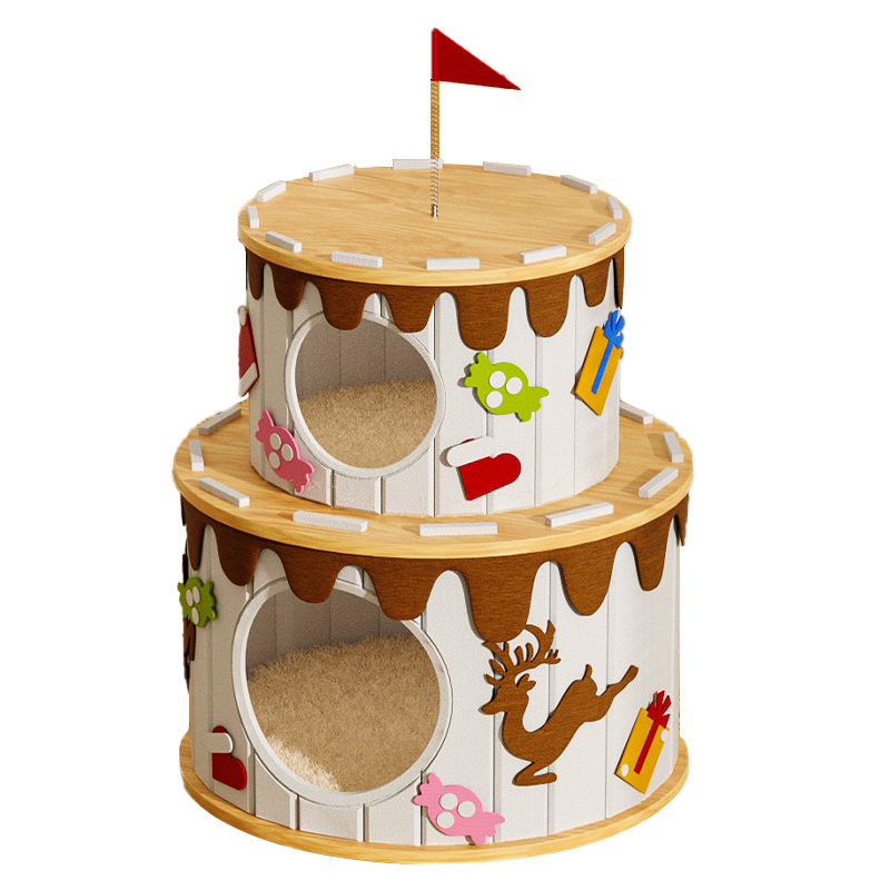 DIY pastel de cumpleaños gato nido grueso resistente al rasguño gato agarrar tablero de gato mascota gato agarrar tablero de fieltro pastel modelado gato nido