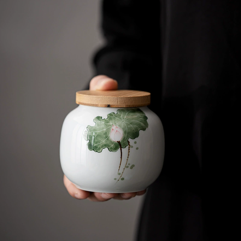 Flavored tea, handheld small green tea, storage system, hand painting