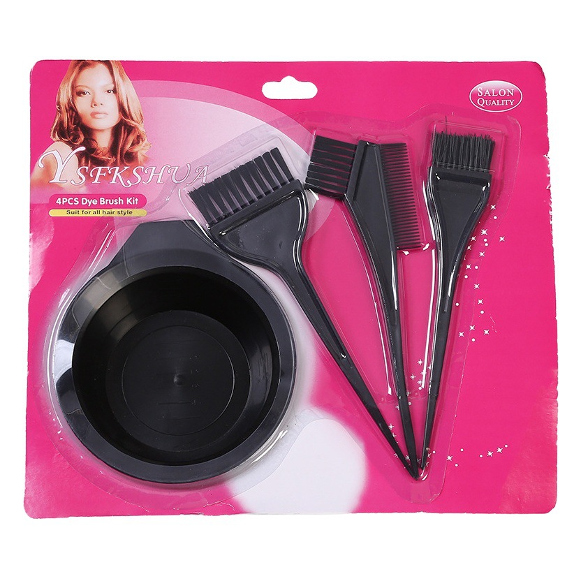 Kit de Brochas y Bowl para Tinte con Cerdas Suaves para Peluquería y Salón