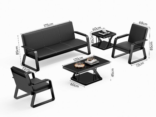 Office Sofa for Wholesale, Business Leisure Sofa, Simple Reception and Guest Office Sofa, Tri-Sofa Office Sofa Set with Coffee Table