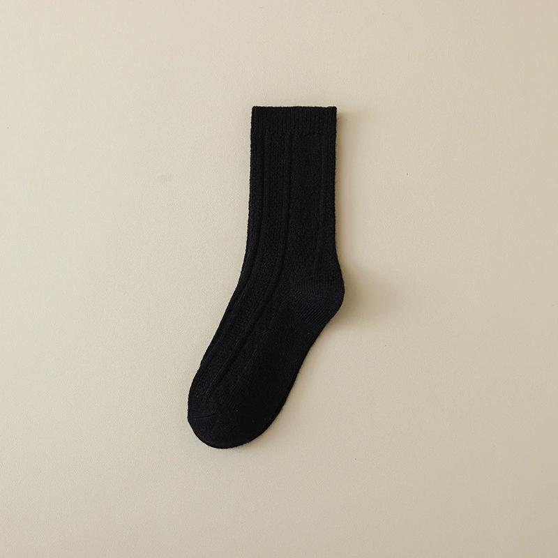 Warm woolen winter knee socks, mid-length