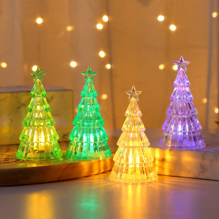 Glowing Mini Christmas Tree Party Supplies Desktop Ornaments Night Light Cross-Border Christmas Decorations Candle Lights