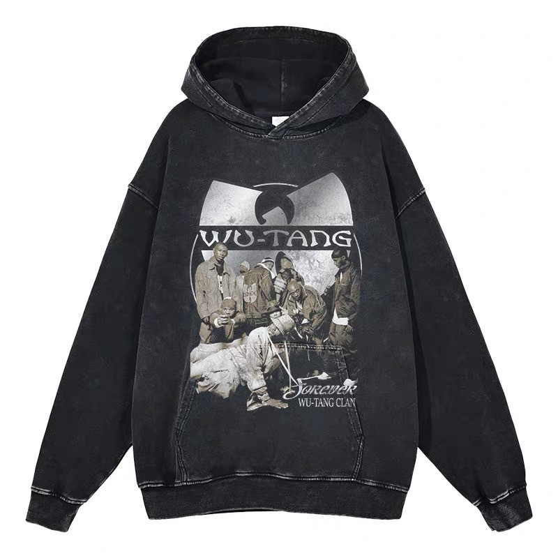 Eminem Travis Scott Tupac XXX American Hip Hop Rap Vintage Imprint Water Washed Hooded Sweater