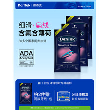 德泰克DenTek 进口牙线超细扁线家庭装牙签棒剔牙450支紧密小牙缝