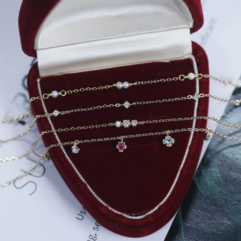 Huangjin Jewelry Japanese Style Accessible Luxury Retro Simple Versatile Exquisite Colorful Bracelet New 925 Sterling Silver Plated 14K Gold