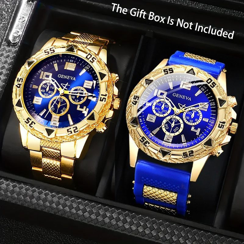 A Set of Vintage Watches, 2 Men's Quartz Watch Set Casual Watches