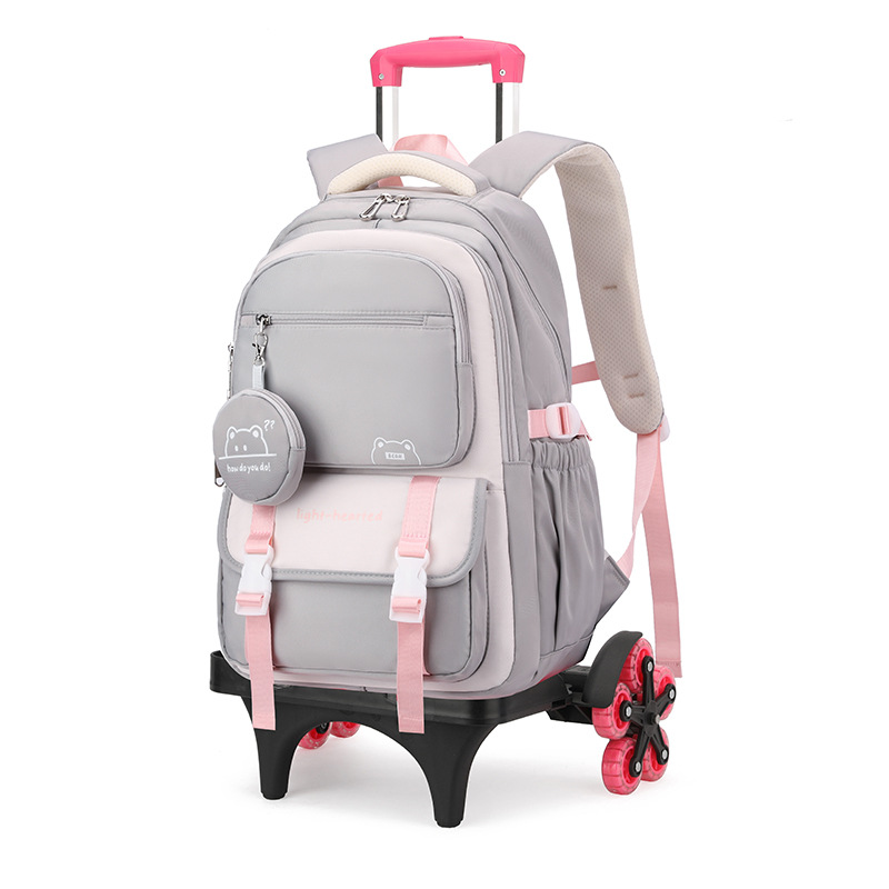 Mochila de tracción de pescado natural para estudiantes de secundaria de nicho multicapa de gran capacidad, mochila de tracción de hombro