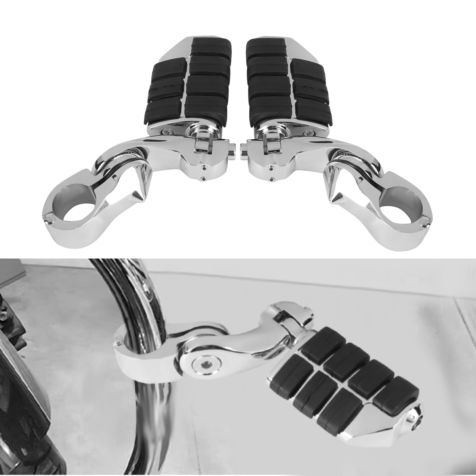 Universal Motorcycle and Electric Vehicle Footrests, Bumper Guard Bars, Rest Footrests, Short Brackets, Harley Indian Accessories
