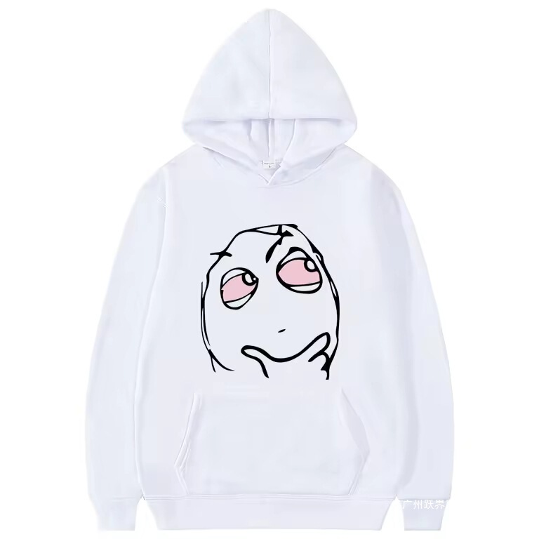 Angry Guys Funny Emoticon Print Hoodie Men Women Oversized Pullover Cartoon Troll Face Angry Guys Funny Emoticon Print Hoodie Men Women Oversized Pullover Cartoon Troll Face