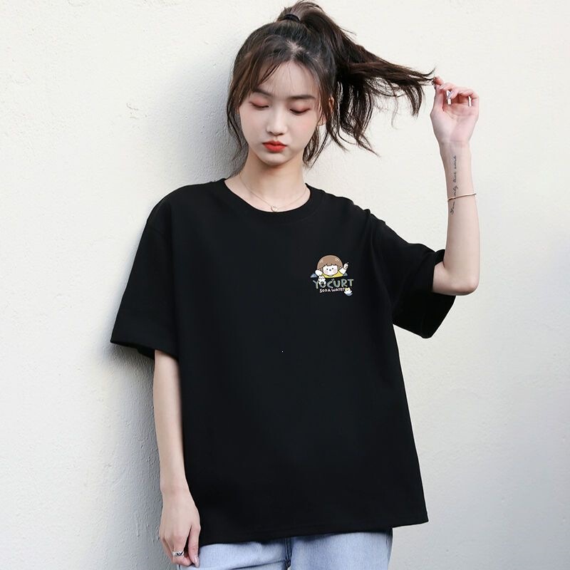 Black T-Shirt for Women, Short-Sleeved, 2026 Summer New Korean Style, Loose Fit, Plus Size, Slimming, Student Top, Half-Sleeve, Trendy on Instagram Black T-Shirt for Women, Short-Sleeved, 2026 Summer New Korean Style, Loose Fit, Plus Size, Slimming, Student Top, Half-Sleeve, Trendy on Instagram