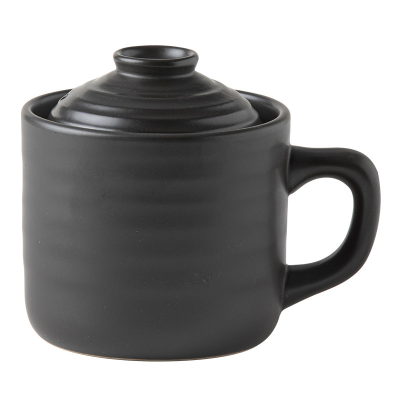 Olla de arroz flotante de cerámica, tazón de postre de cerámica doméstica, olla de guiso con una taza de huevo al vapor, pequeña taza de vapor, pequeña taza de sopa creativa