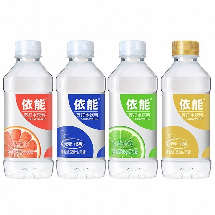 Yineng sugar-free soda water beverage, non-carbonated weakly alkaline drinking water, non-mineral water, 350ml*24 bottles, whole box
