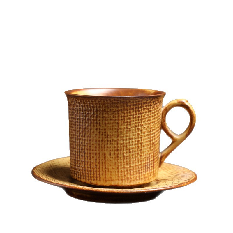 Italian Espresso And Saucer Set, Creative Top Quality Retro Ceramic Cup, Afternoon Tea Nostalgic Mug, Coffee Cup_voghion.com