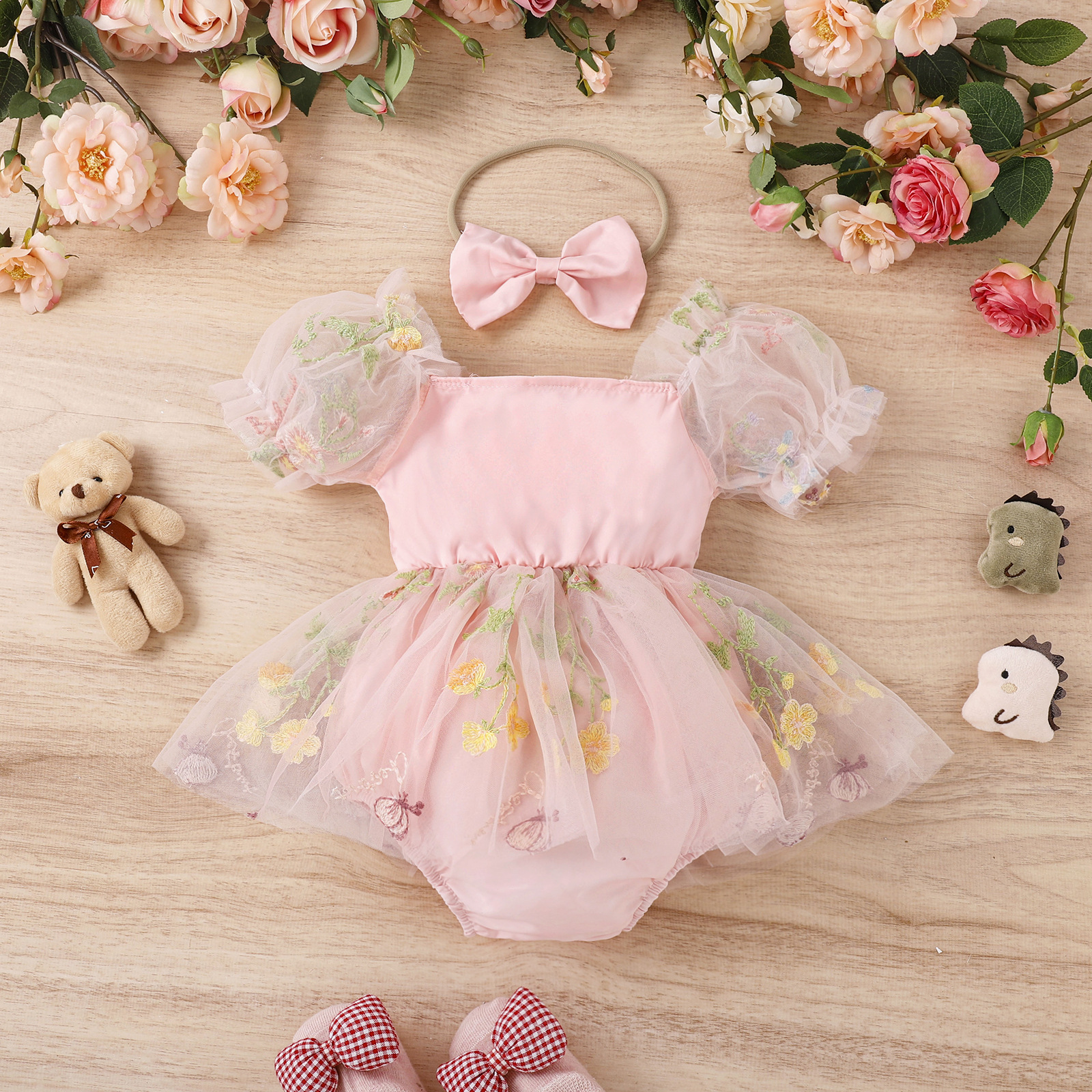 Classic Style Flower Polyester Baby Rompers display picture 3
