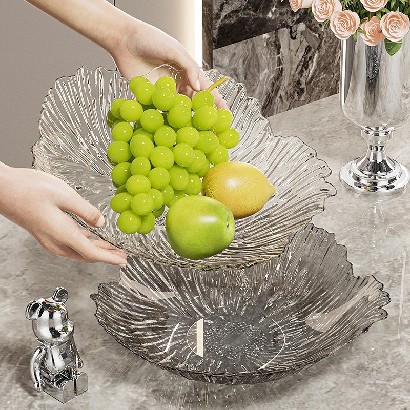 透明の高い足の果物の皿の家庭用の客間のお茶のいくつかの軽くて豪華な果物のたらいの新型のキャンディーの間食は皿を置きます。|undefined