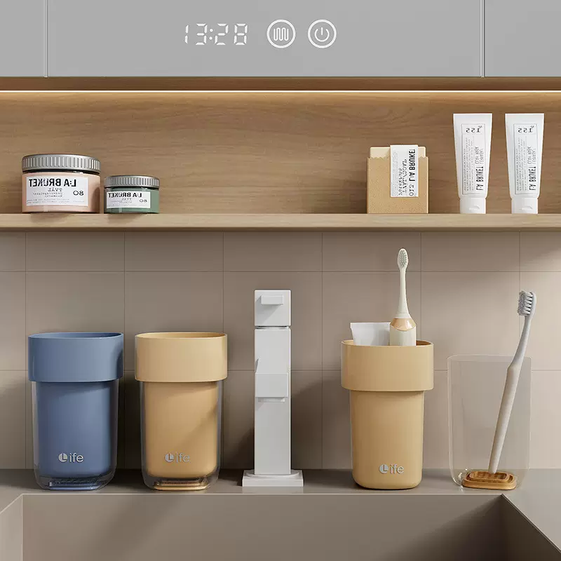 旅行洗漱杯便携随身透气款漱口杯简约家用防菌牙杯牙缸刷牙牙具盒