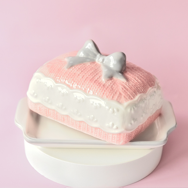 Americana creativa Rosa cerámica plato de mantequilla decoración merienda plato postre ins estilo vajilla comida occidental mobiliario