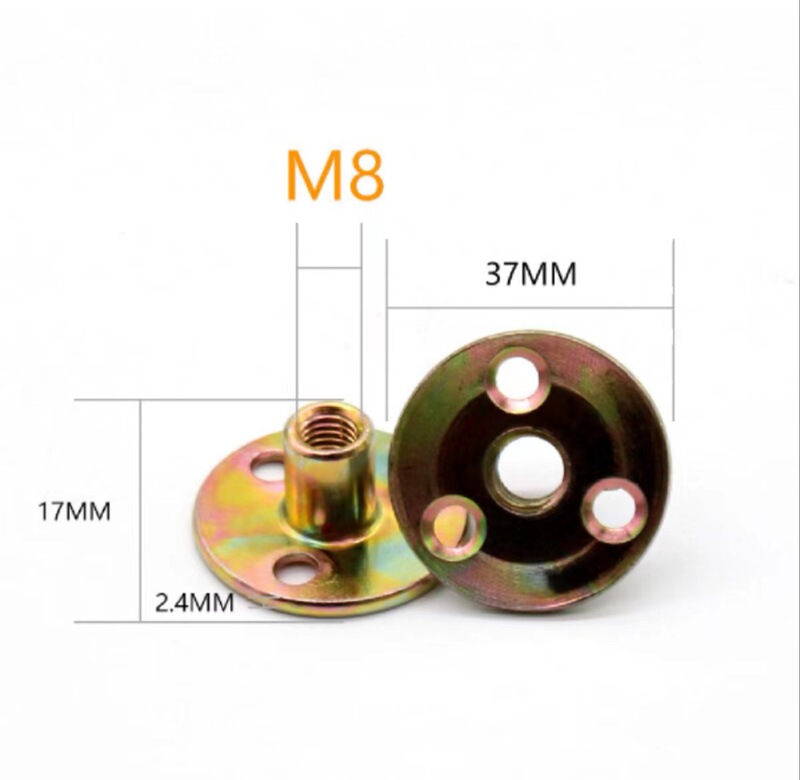 M6M8M10M12三孔铁板螺母家具夹板螺母沙发脚锁紧12小床柱现代风|undefined