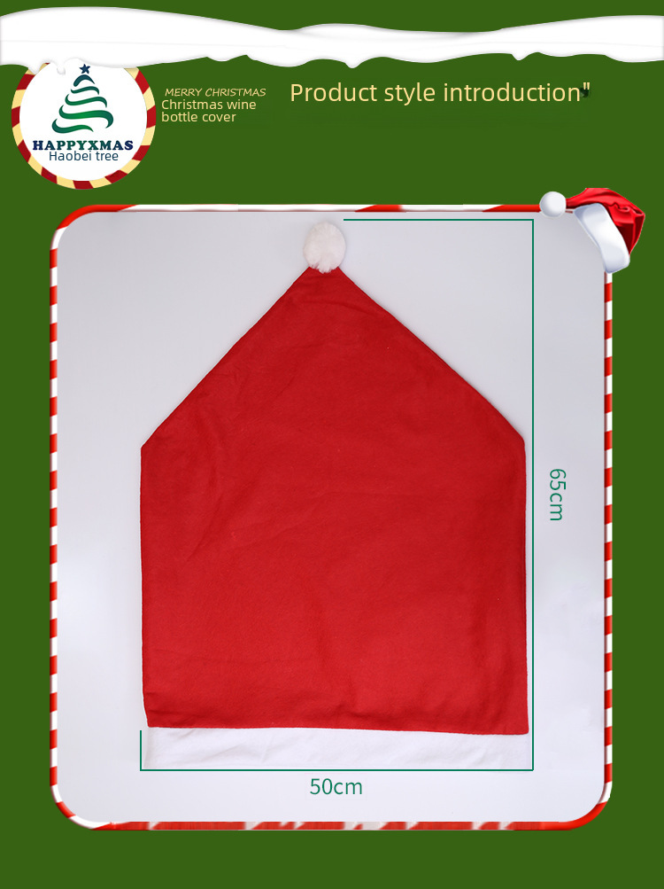 Christmas Red Non-woven Christmas Chair Set Christmas Table Decoration Christmas Hat Soft Feel_voghion.com