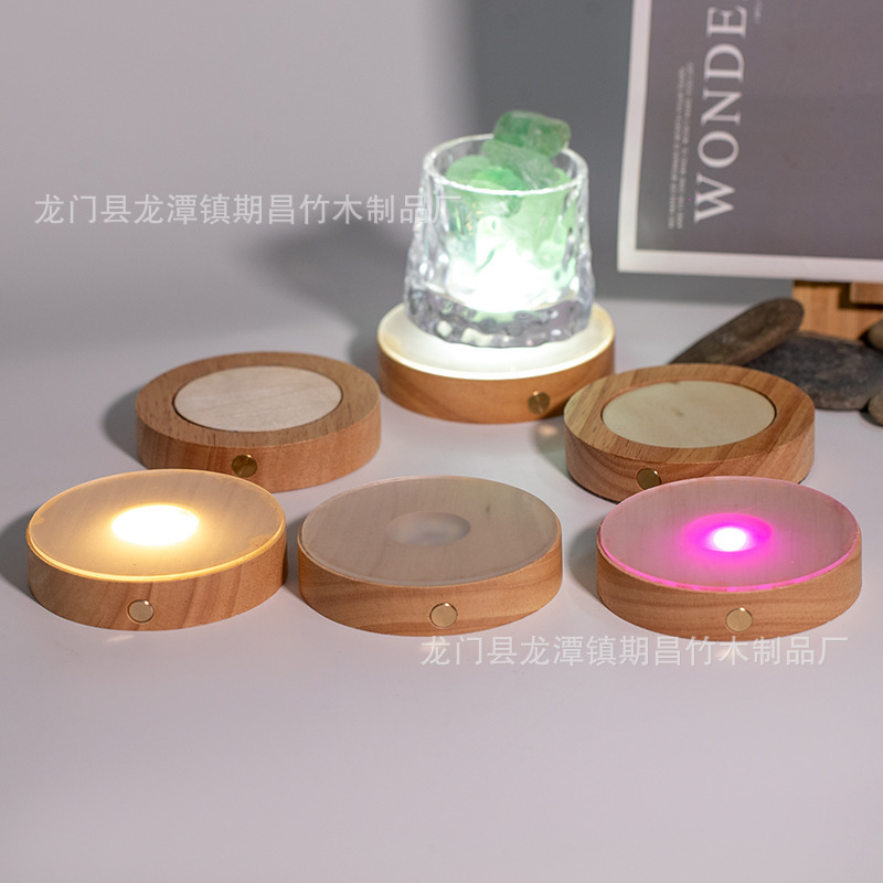 酒杯底座灯发光杯垫鸡尾酒发光底座带灯杯垫座发光家用摆件底座带|undefined