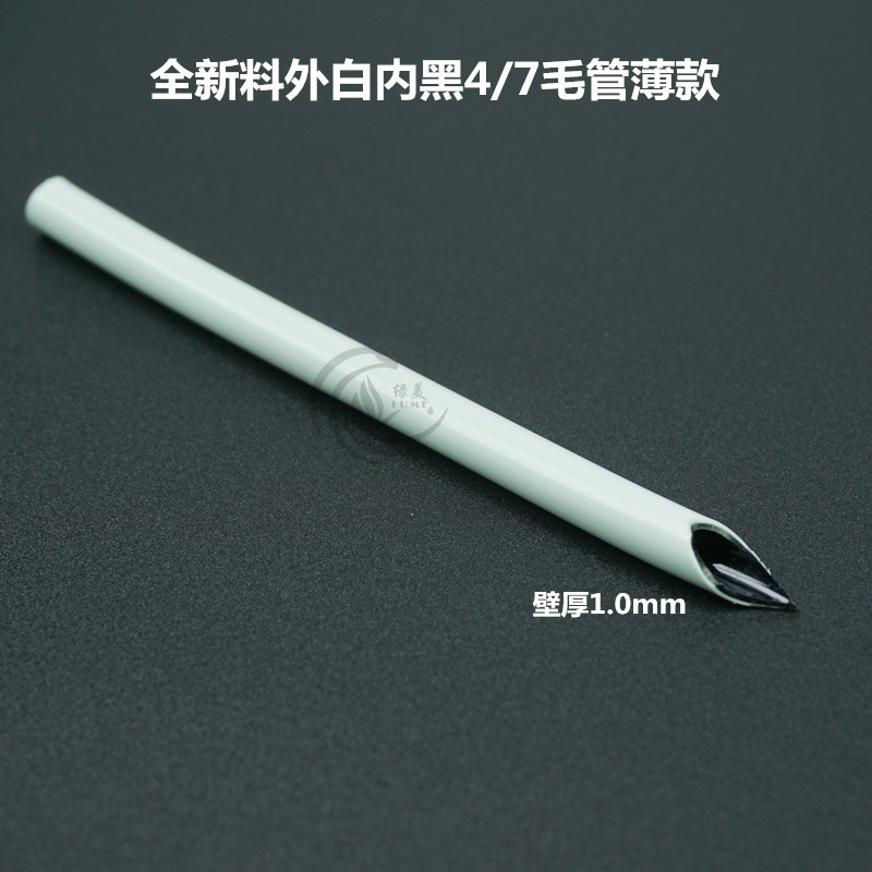 Nuevo material de PVC exterior blanco negro 4 / 7 tubo capilar delgado 1.0 mm de espesor de pared micro-spray irrigación por goteo conexión 47 tubo capilar