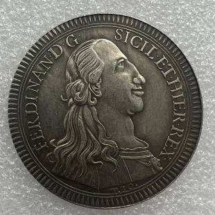 Antique crafts Italian 1793 brass silver-plated commemorative coins #1318