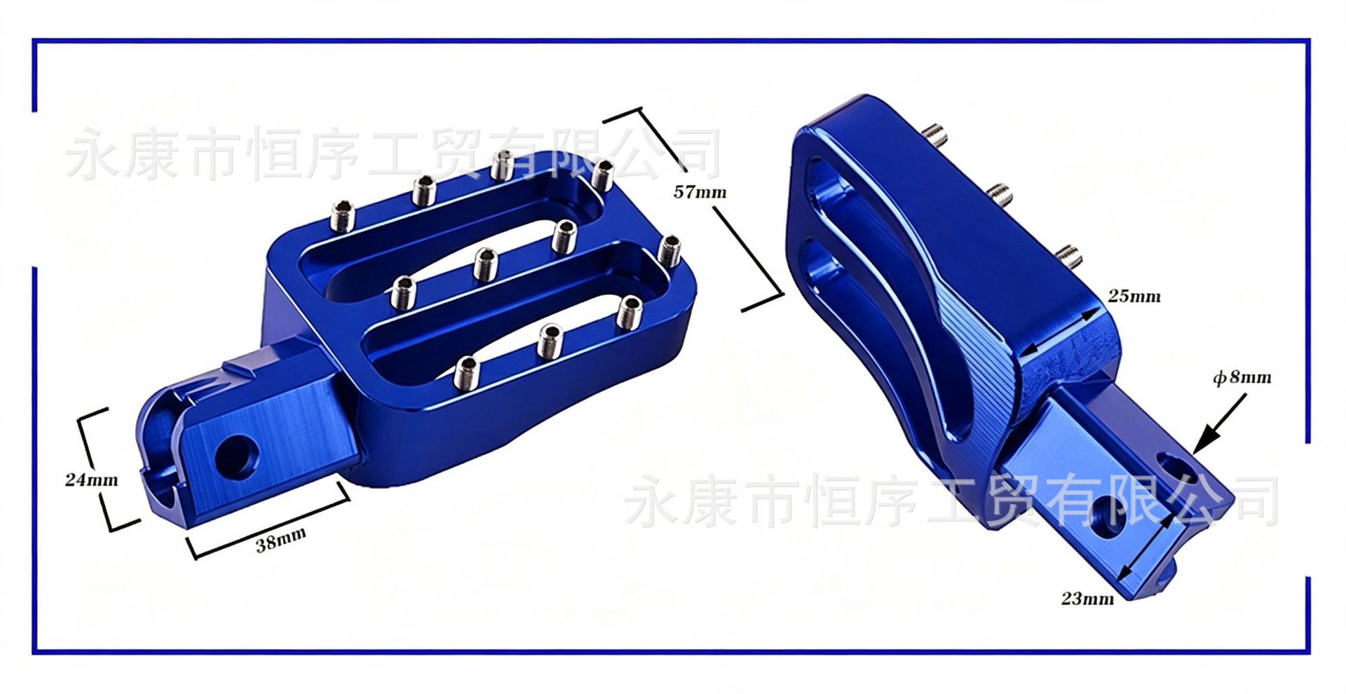 High-End Cnc Aluminum Alloy Footrests for Off-Road Motorcycles, Suitable for Rmz250-Z450, with Colorful Anti-Slip Pegs