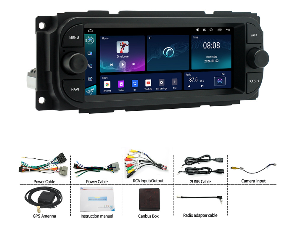 Suitable for Jeep Car Navigation, Wrangler Reversing Camera, Grand Cherokee Android Universal Device, Dvd Car Navigation