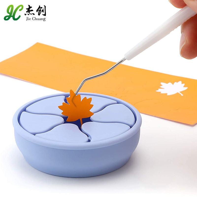 新款乙烯基废料收集器 手工除草工具 硅胶存储器废料收纳盒折叠