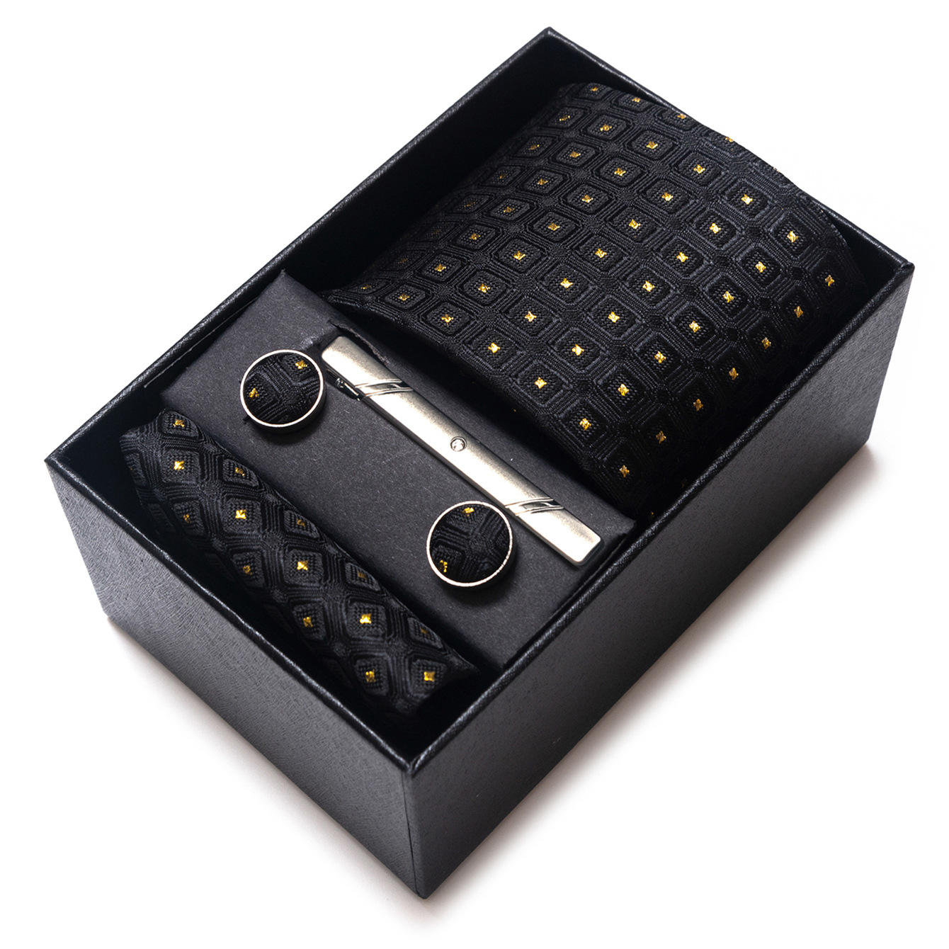 Set de Caja de Regalo con Corbata de Negocios para Hombre de Rayón Jacquard para Boda