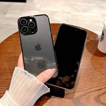 适用iPhone15电镀PC闪粉大孔手机壳苹果14Pro超薄星空透明13硬套