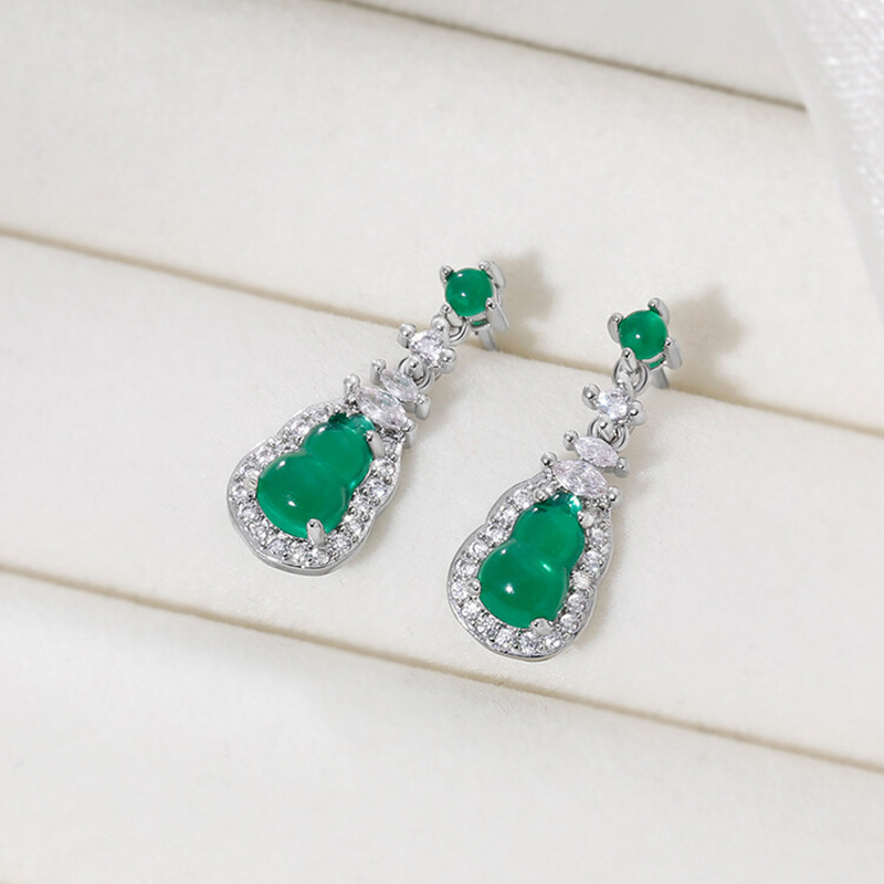 Pendientes de botón con perla y circonita para mujer elegantes_voghion.com