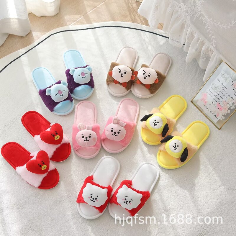 Spring and Summer Girl heart cute cartoon bulletproof youth group open toe cool home indoor floor cotton slippers