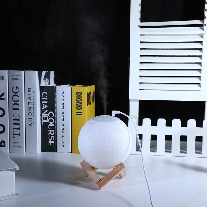 Douyin ホット販売 3D ムーン加湿器クリエイティブな雰囲気ムーンランプイン寝室 LED ナイトライト加湿器|undefined