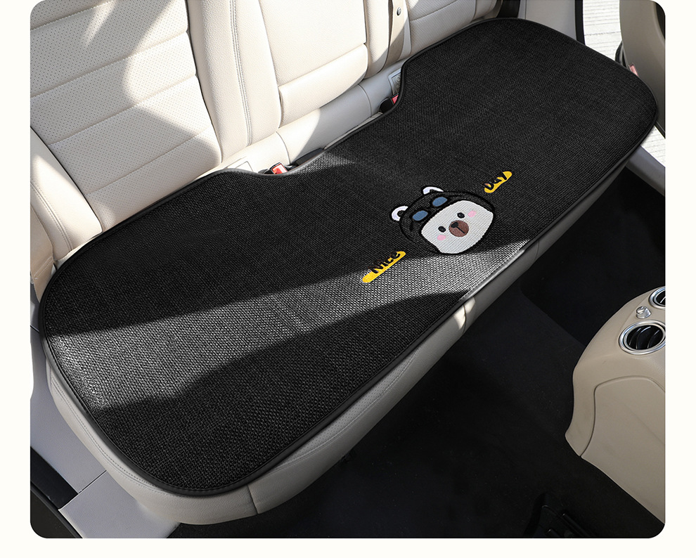 Four Seasons Universal Linen Three-Dimensional Cartoon Flying Bear Car Cushion Cute Internet Celebrity Linen Car Cushion Multi-Piece Set