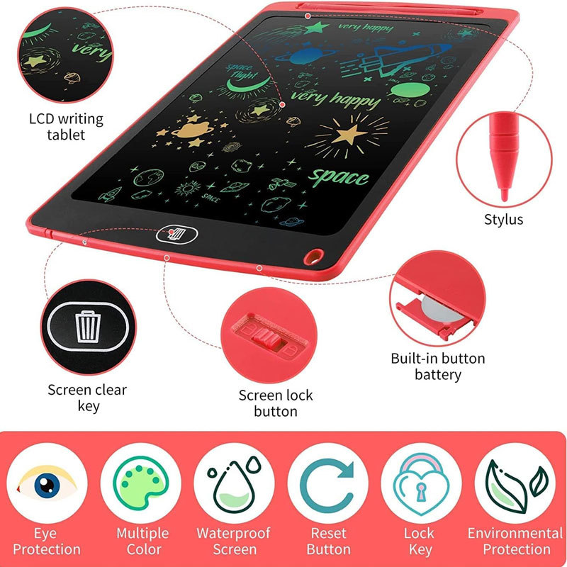 8.5 Pulgada LCD LCD tablero de escritura tablero de dibujo de mensajes pequeños tablero negro colorido para niños tablero de dibujo de graffiti tablero de escritura electrónico
