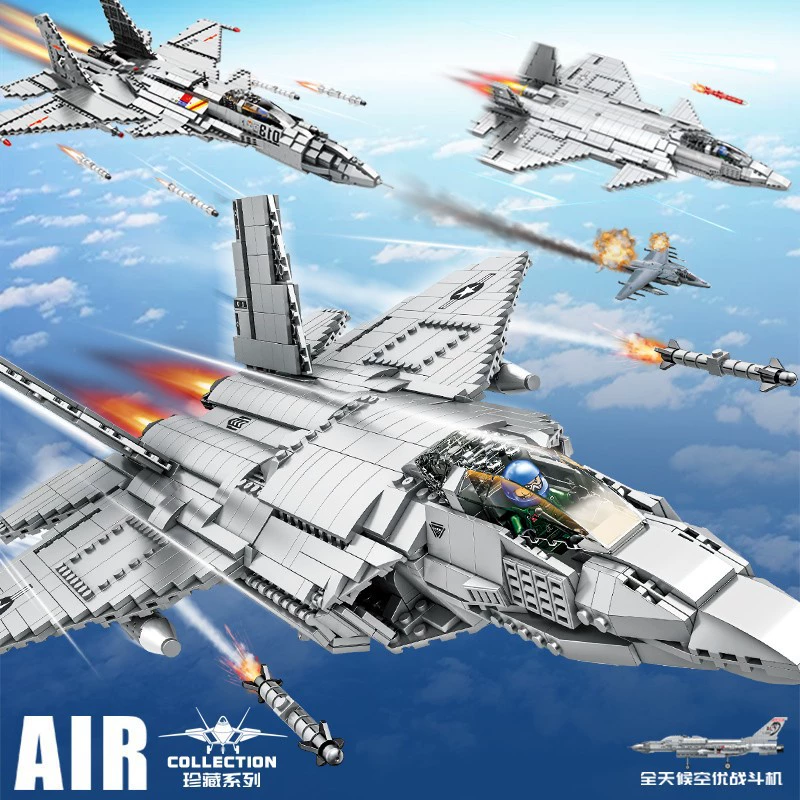 J-20 истребитель, строительные блоки, модель сборки, игрушка, транспортный самолет, военный подарок для мальчиков.